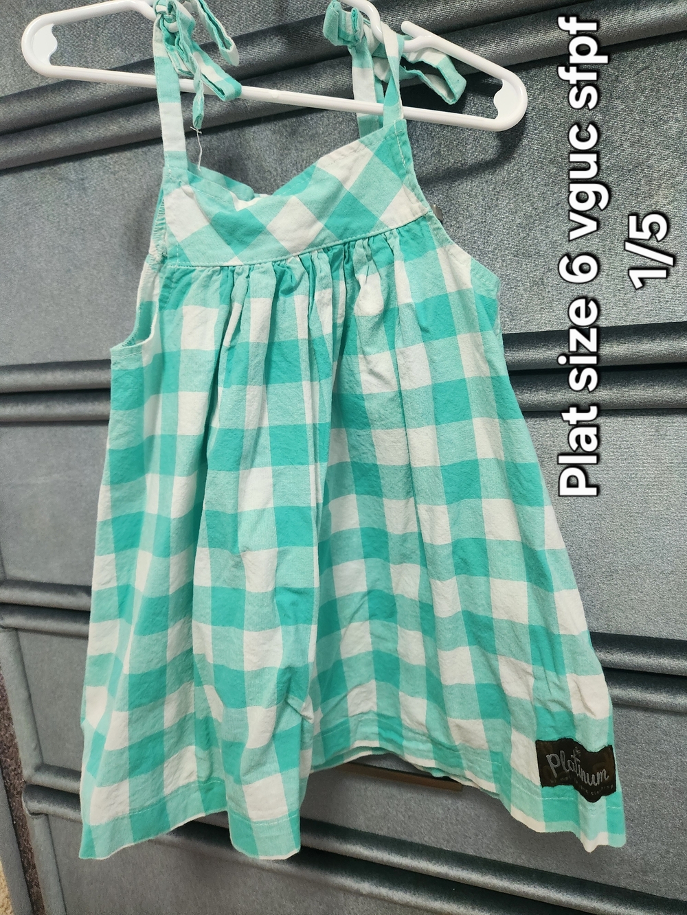 Matilda Jane Teal and White Gingham Tie-Strap Dress